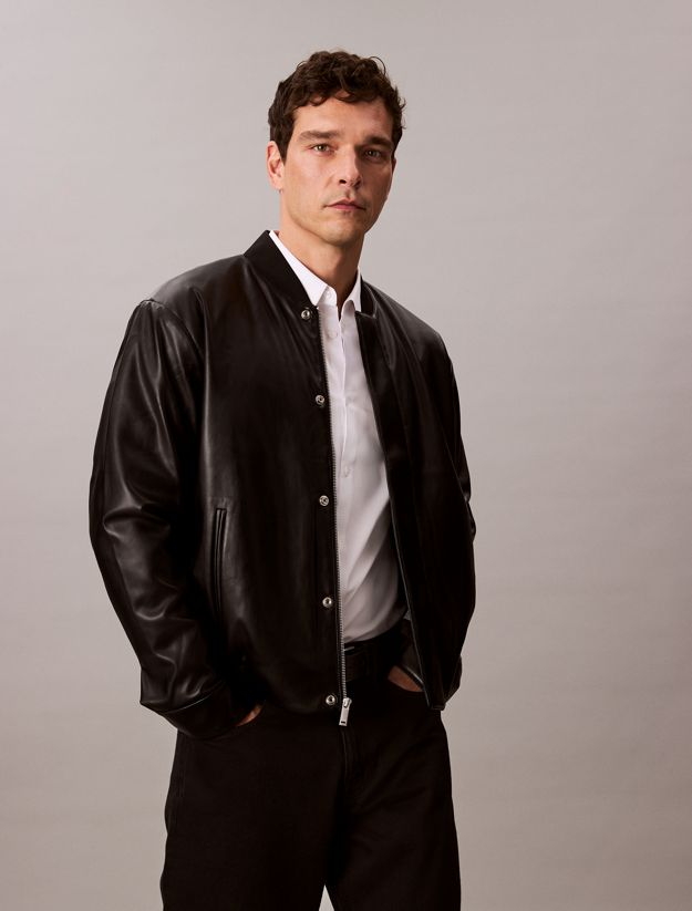 Faux Leather Bomber Jacket