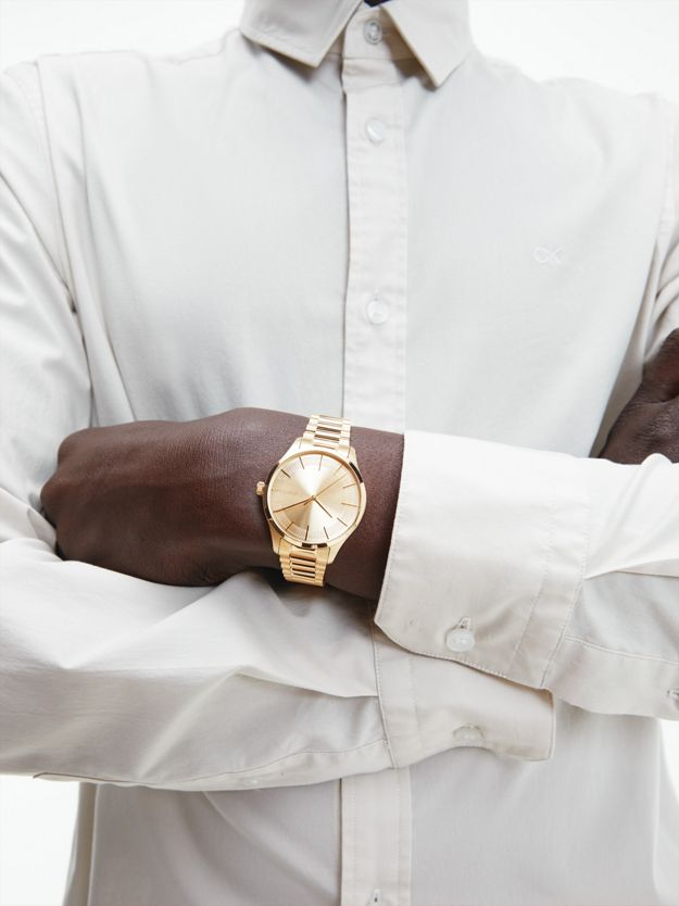 Gold Plated Steel Bracelet Watch