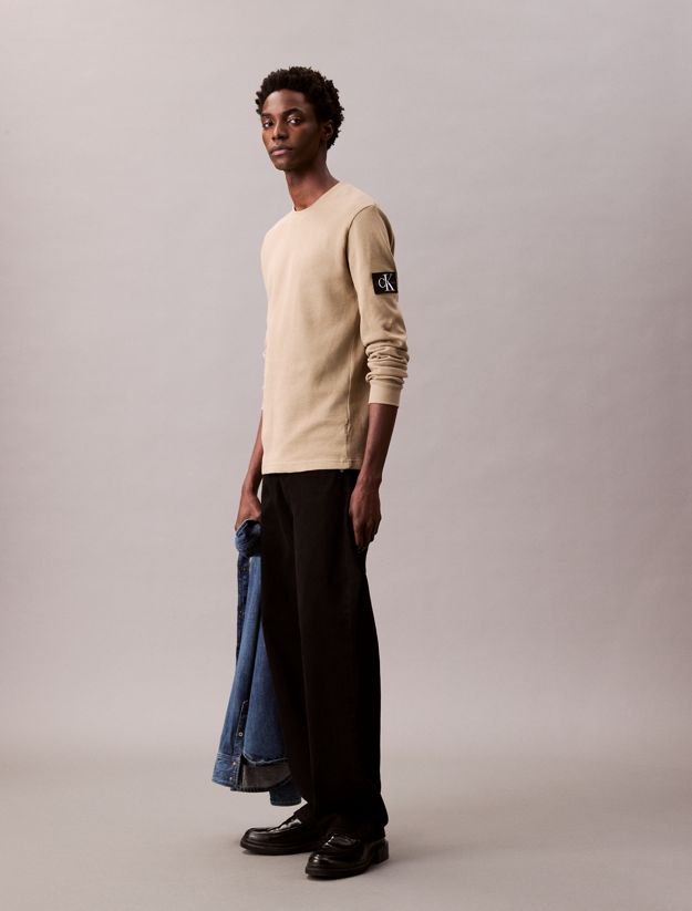 Slim Long Sleeve Waffle T-shirt