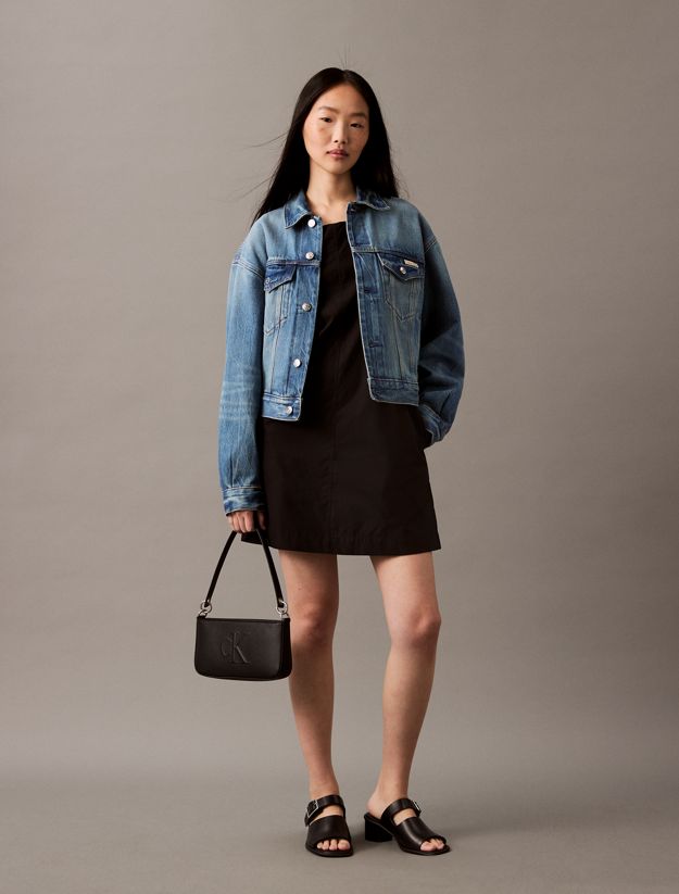 Sleeveless Cotton Poplin Mini Dress