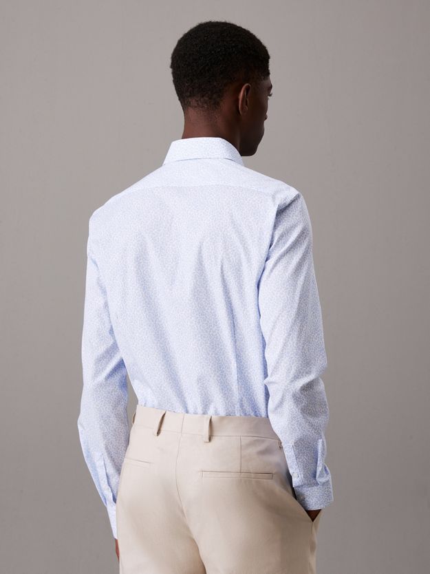 Slim Poplin Floral Dress Shirt