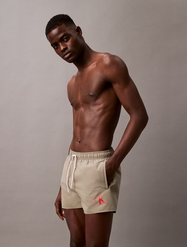 Short Drawstring Swim Shorts - CK Monogram