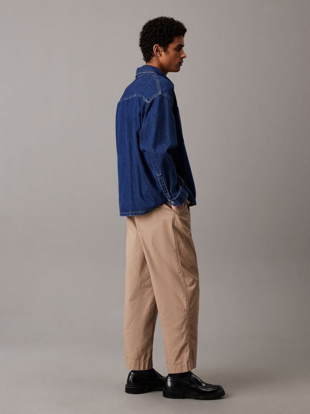 Relaxed Cropped Cotton Trousers