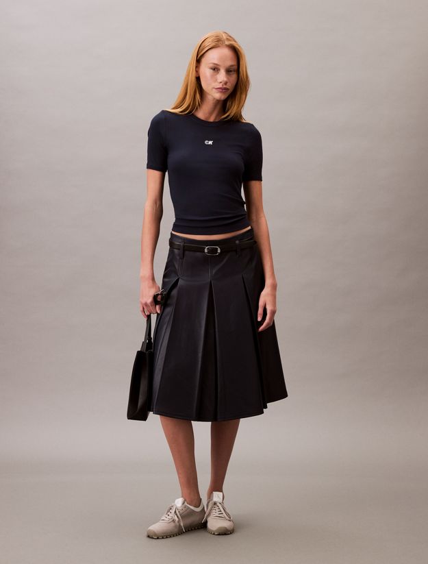 CK Logo Modal Stretch Ribbed Tee