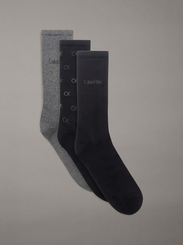 3 Pack Metallic Crew Socks Gift Set