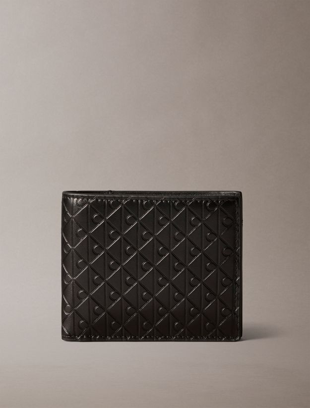 Embossed Allover Monogram Bifold Wallet with Coin Pouch