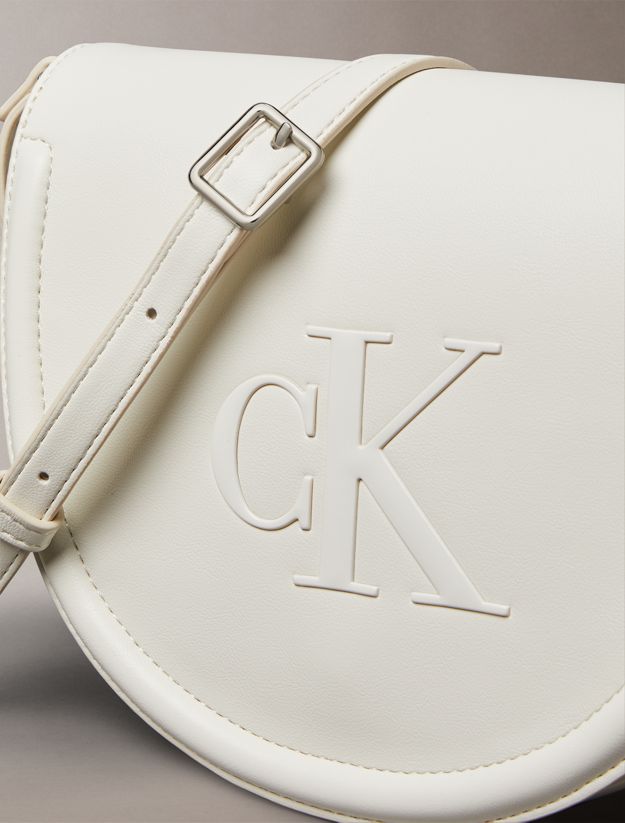 Embossed Monogram Logo Saddle Bag