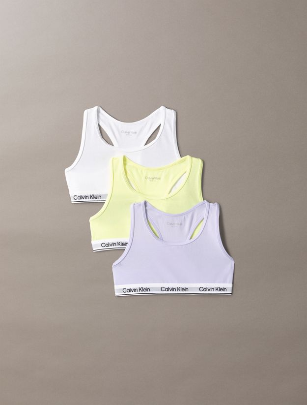 3 Pack Girls Bralettes - Icon Cotton Stretch