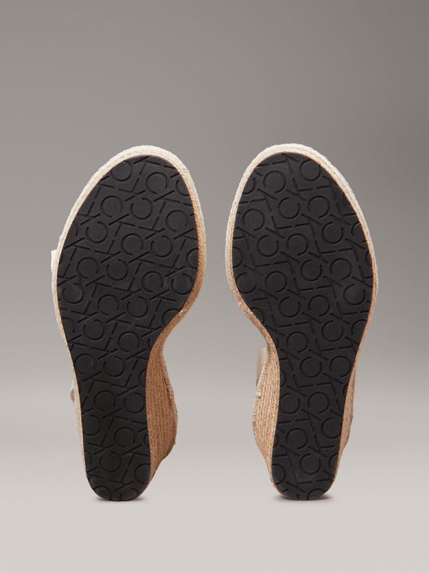 Leather Espadrille Wedge Sandals