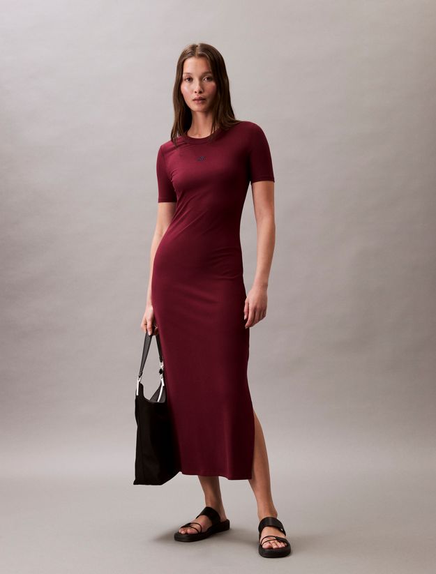 Modal Stretch Rib Midi Dress
