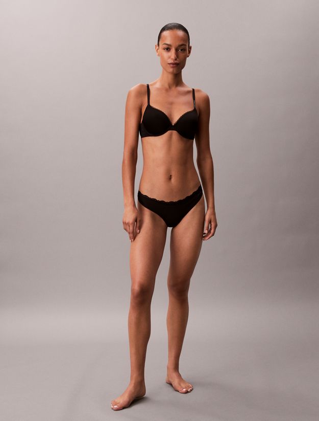 Thong - Microfibre Stretch with Lace