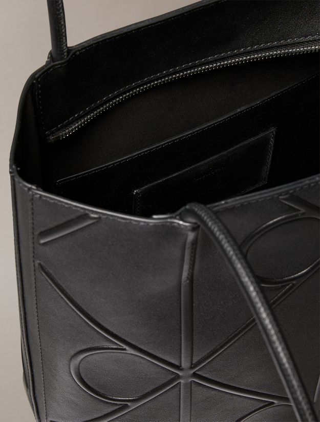 Embossed Allover Monogram Logo Small Tote Bag