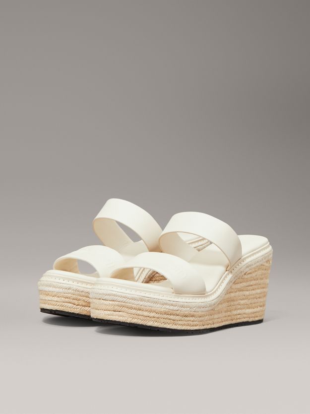 Leather Espadrille Wedge Sandals