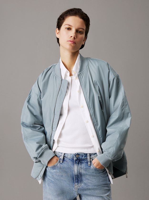 Long Padded Bomber Jacket