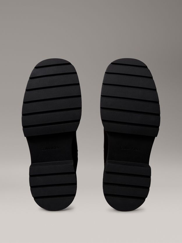 Suede Chunky Square Toe Chelsea Boots