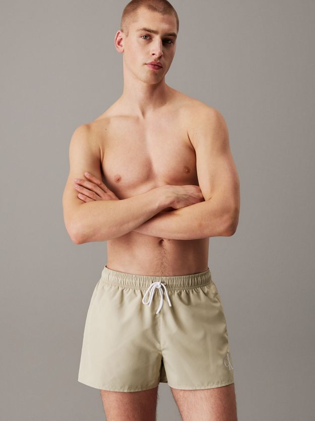 Short Drawstring Swim Shorts - CK Monogram