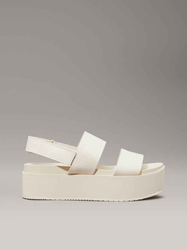 Canvas Platform Wedge Sandals