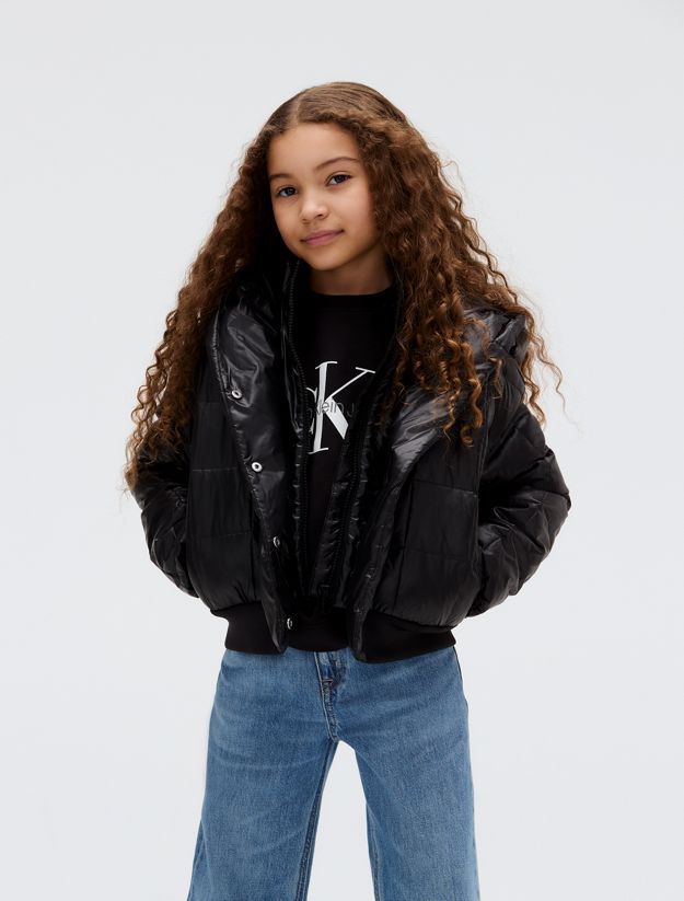 Shiny Nylon Puffer Jacket