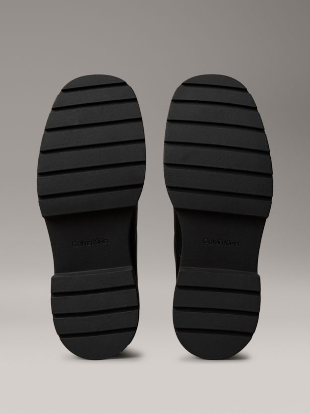 Leather Chunky Zip Ankle Boots