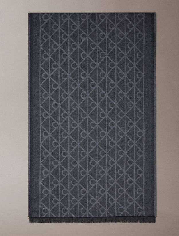 Wool Blend Emblem Logo Scarf