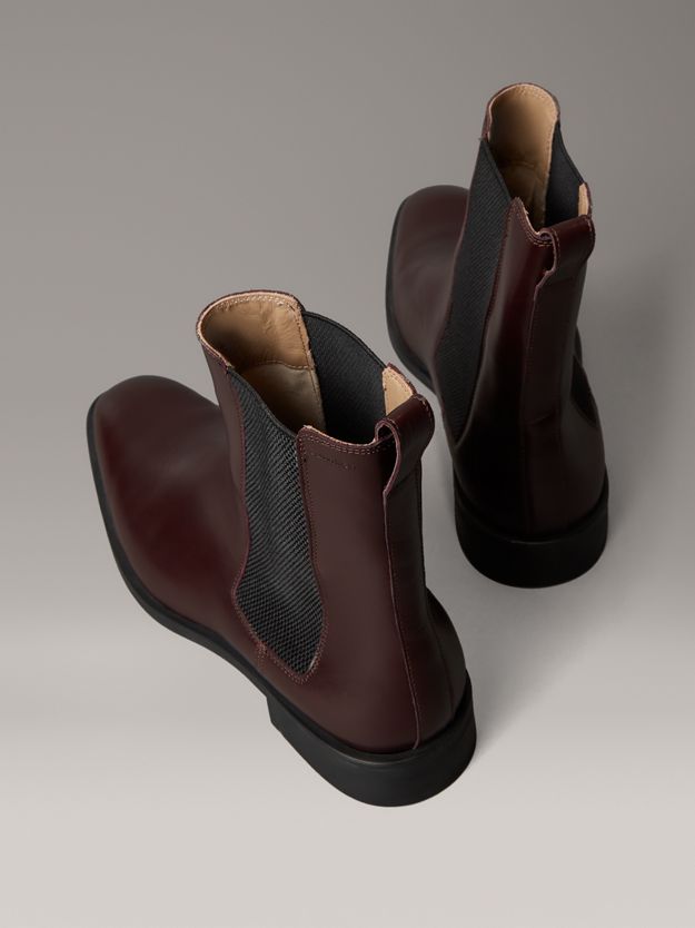Leather Almond Toe Chelsea Boots