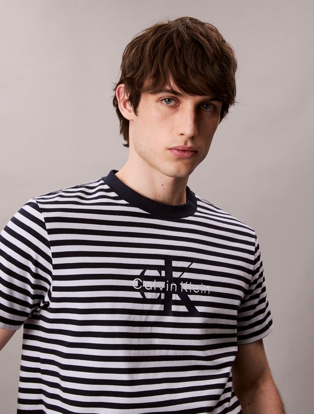Monogram Logo Stripe Relaxed T-Shirt