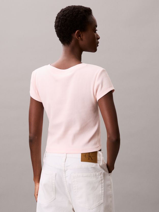 Ribbed Cotton V-Neck T-shirt