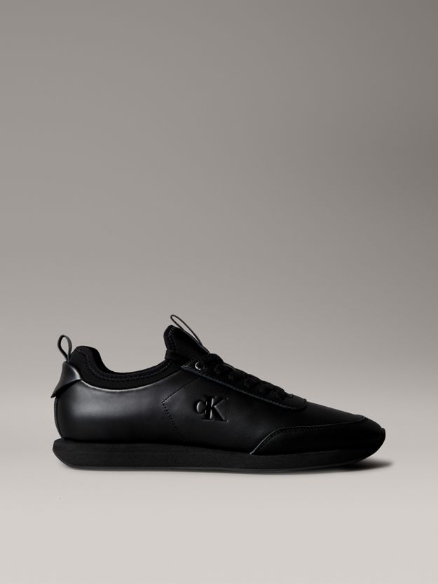 Leather Signature Logo Runner Trainers