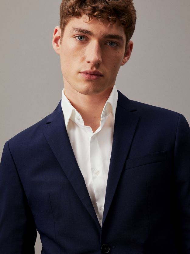 Slim single-breasted wol stretch colbert