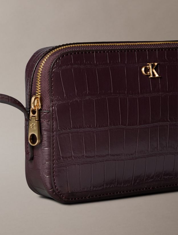 Croc-Effect Crossbody Camera Bag