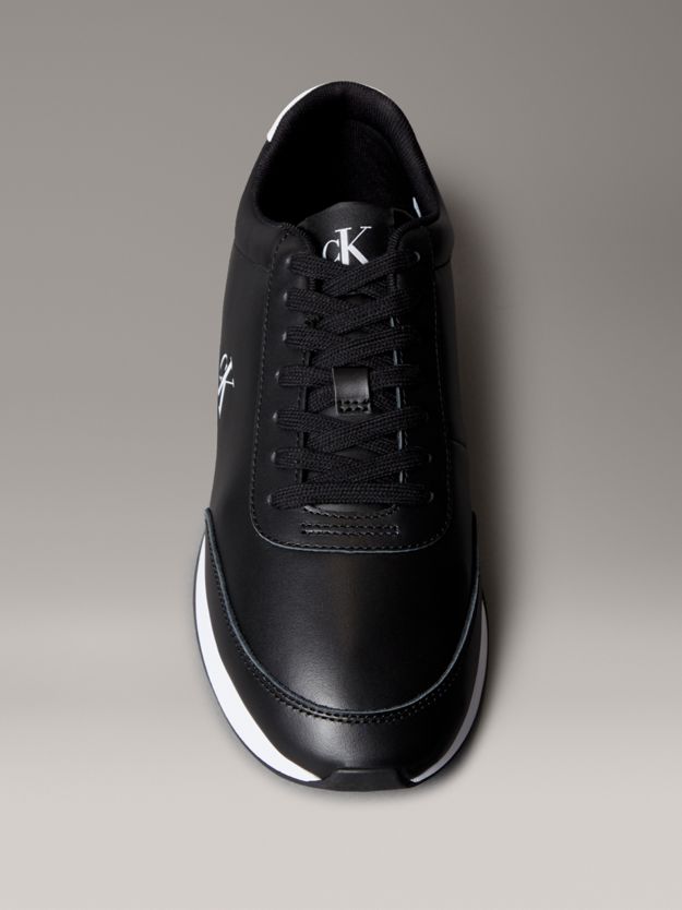 Leather Signature Logo Runner Trainers