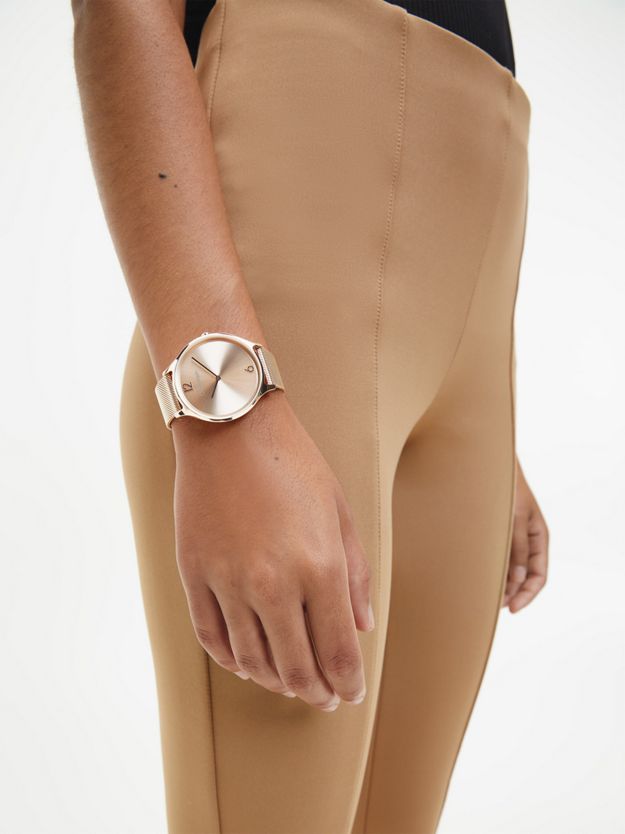 Minimalistic Dial Mesh Bracelet Watch