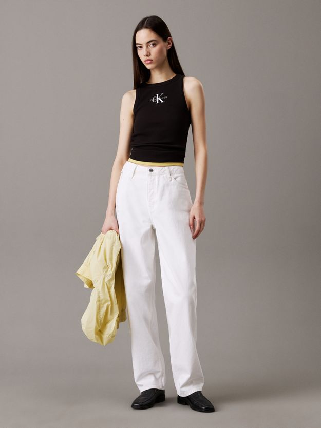 Slim Ribbed Monogram Tank Top