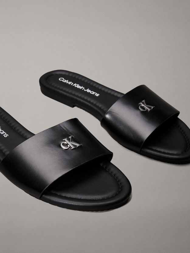 Faux Leather Sliders