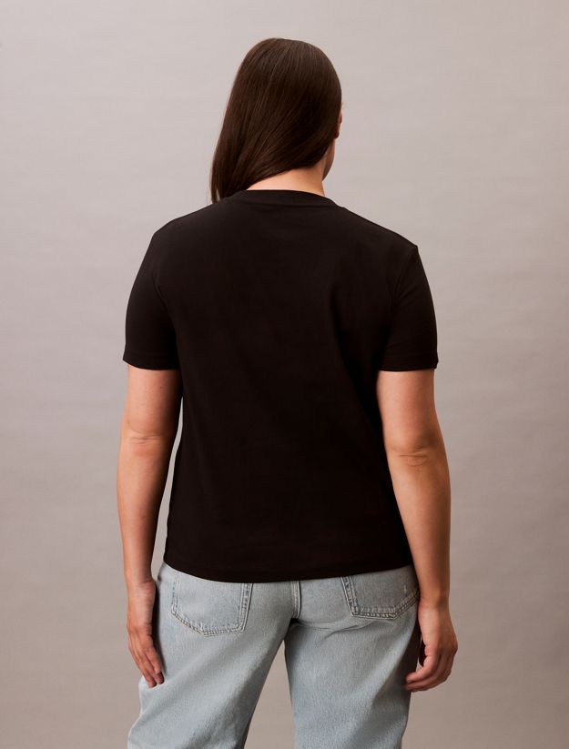 Plus Size Glossy Monogram T-shirt