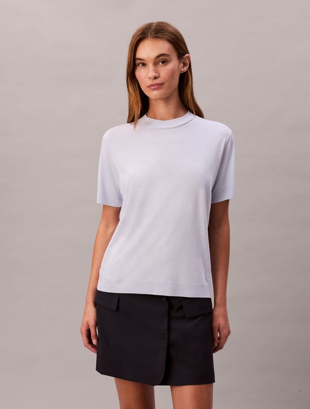 Lyocell Mock Neck T-shirt