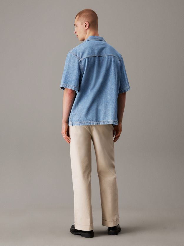 Relaxed Denim Short Sleeve Shirt