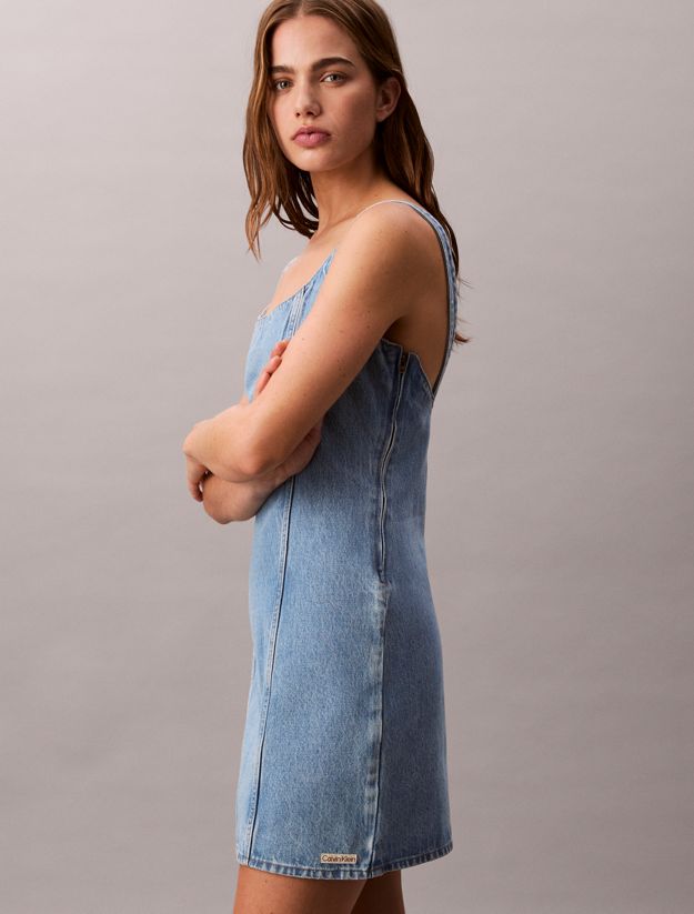 Scoop Neck Denim Mini Dress