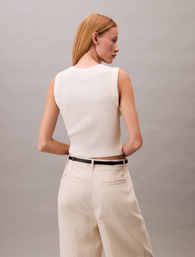 Soft Ribbed Crew Neck Vest