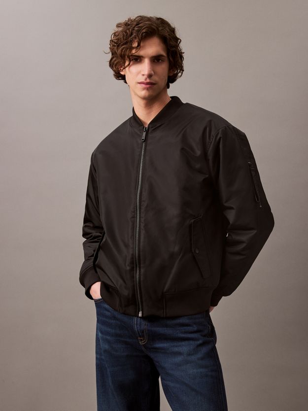 Padded Nylon Bomber Jacket