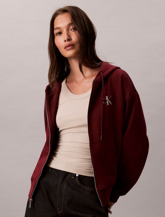 Monogram Zip Up Hoodie