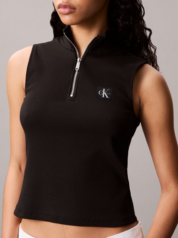 Sleeveless Quarter Zip Top