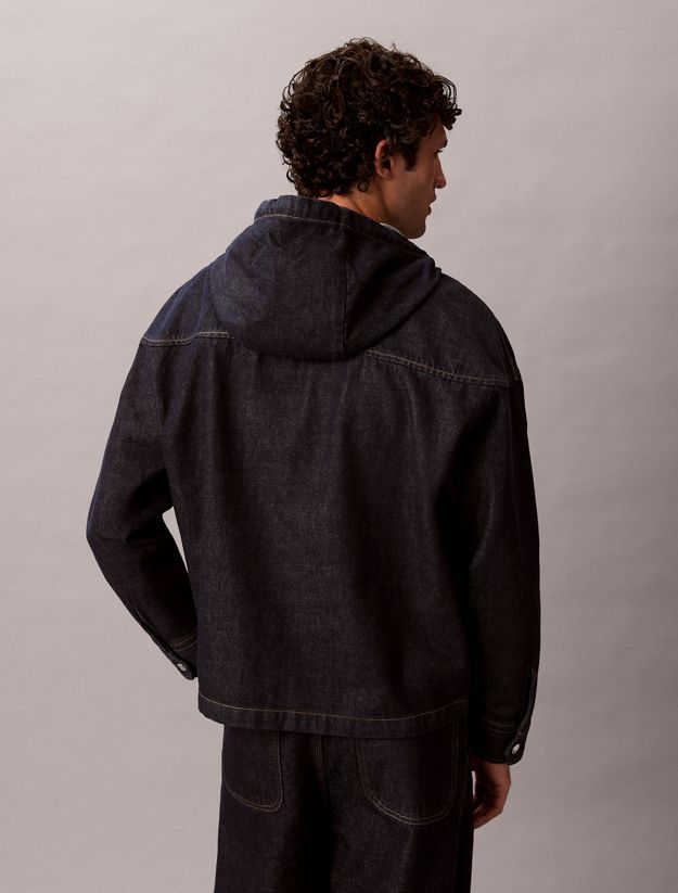 Denim Zip Relaxed Hoodie