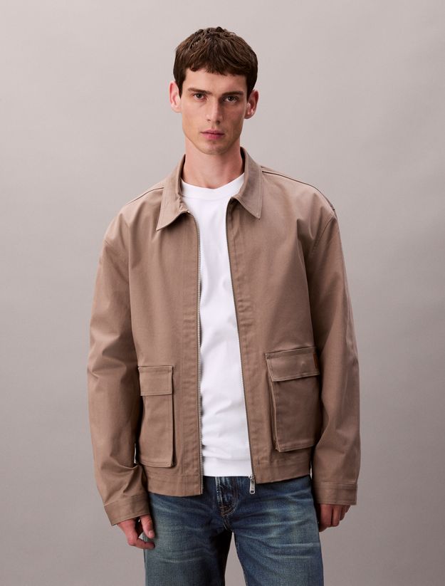 Cotton Stretch Utility Relaxed Jacket