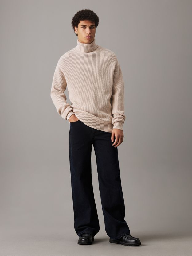 Wool Blend Roll Neck Jumper