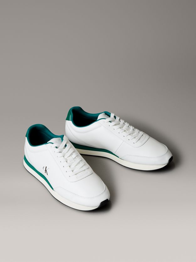 Leather Signature Logo Runner Trainers