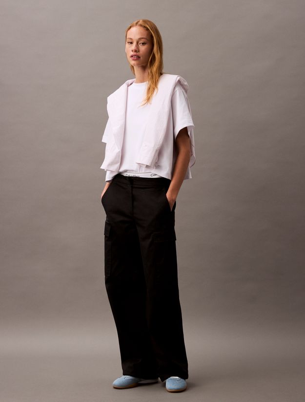 Cropped Iridescent Print T-shirt