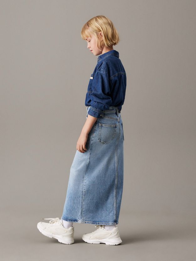 Straight Denim Maxi Skirt