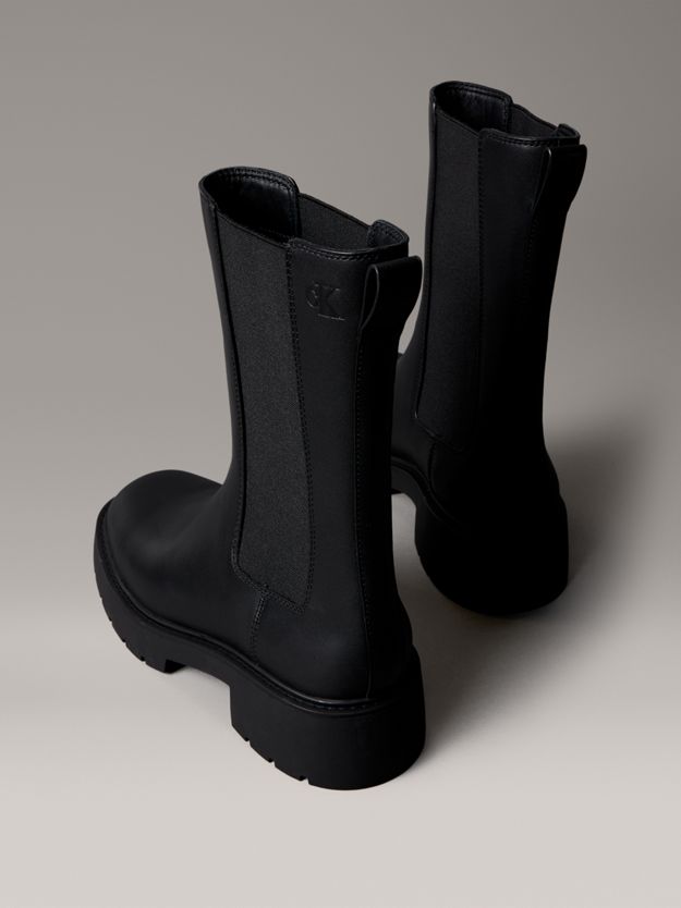 Leather Tall Chunky Chelsea Boots