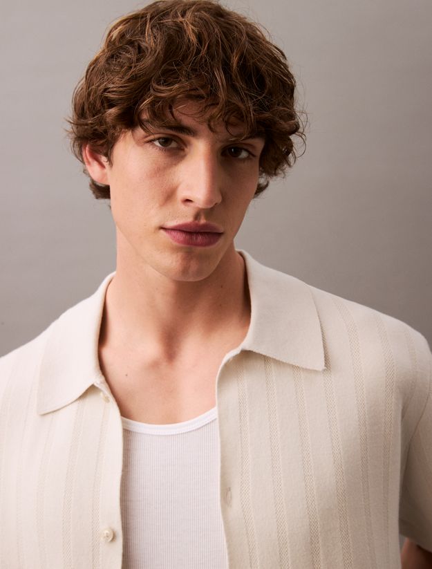 Jacquard Mesh Short Sleeve Shirt